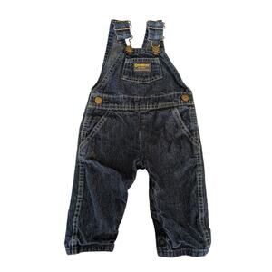Vintage 80s OshKosh B'Gosh Denim Overalls 100% Cotton 6/9 Months Made in USA